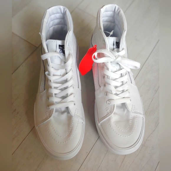 VANS NEW Sk8-Hi Canvas Stacked Platform Shoes - Picture 5 of 13